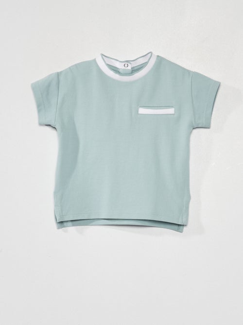 T-shirt de malha piqué tipo polo - Kiabi