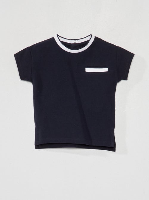T-shirt de malha piqué tipo polo - Kiabi
