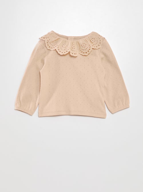 T-shirt de malha pointelle - Kiabi