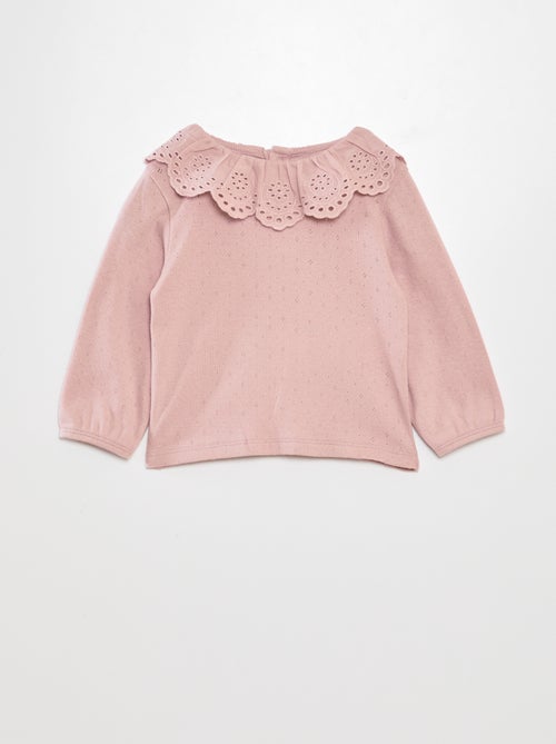 T-shirt de malha pointelle - Kiabi