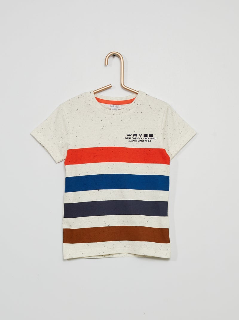 T-shirt de malha pontilhada Branco - Kiabi