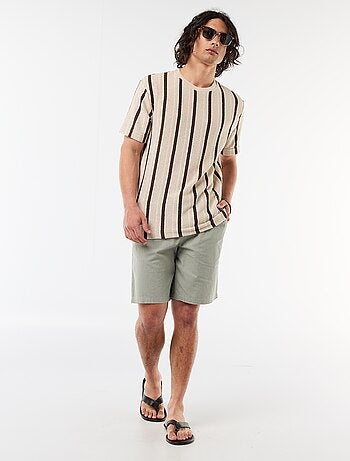 T-shirt de malha tricotada de manga curta