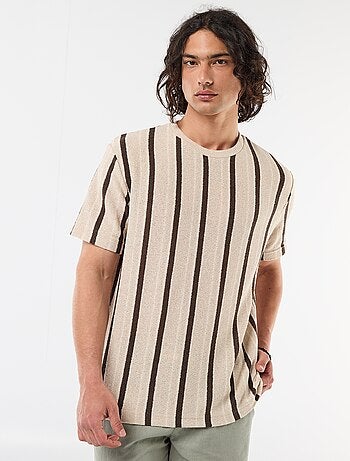 T-shirt de malha tricotada de manga curta