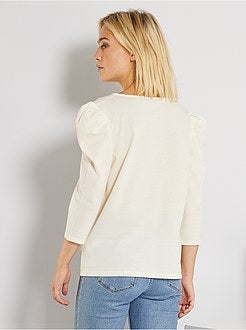 T-shirt de manga balão - Kiabi