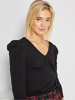 T-shirt de manga balão - Kiabi