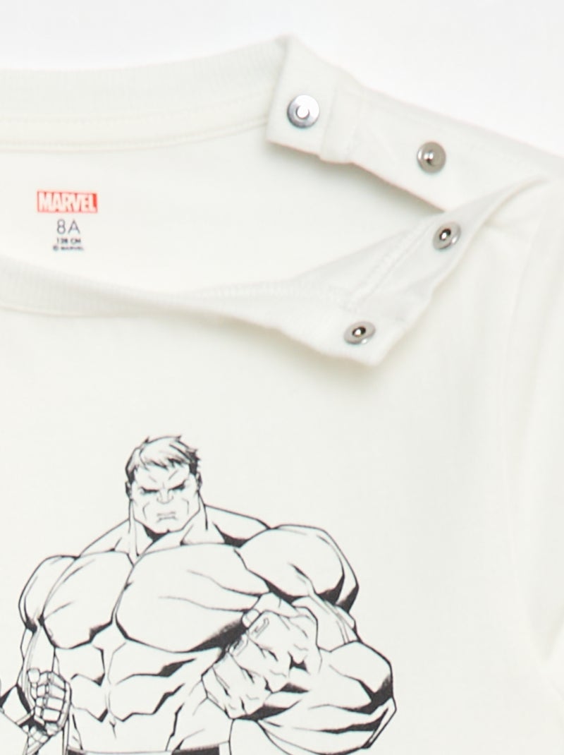 T-shirt de manga comprida - Avengers - coleção fácil de vestir Branco - Kiabi