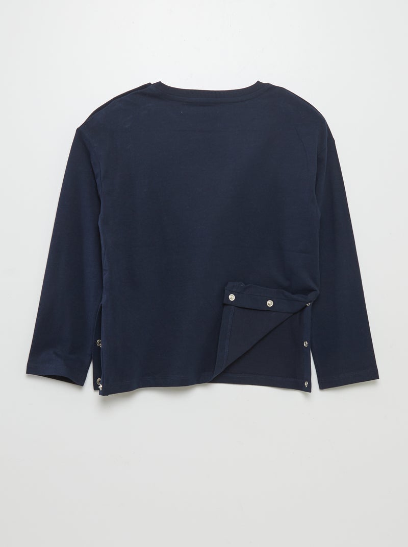 T-shirt de manga comprida  - So Easy AZUL - Kiabi