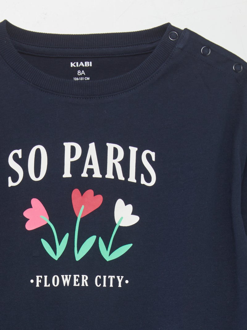 T-shirt de manga comprida  - So Easy AZUL - Kiabi