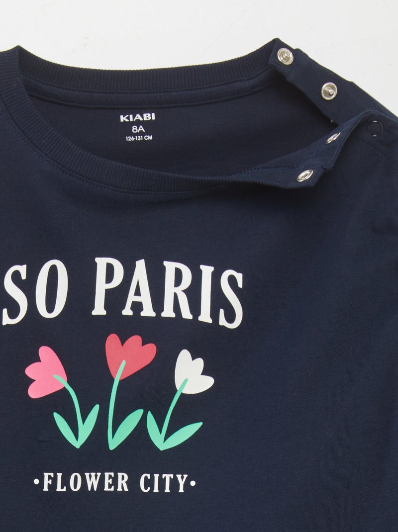 T-shirt de manga comprida  - So Easy AZUL - Kiabi