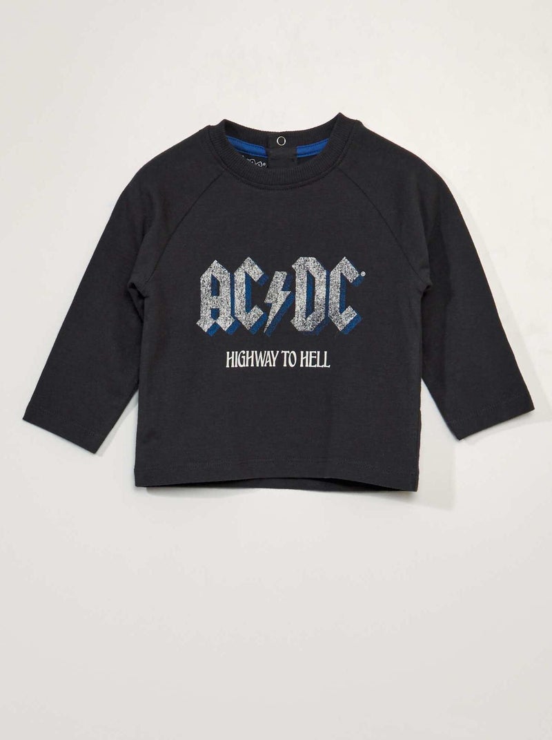 T-shirt de manga comprida 'AC/DC' PRETO - Kiabi