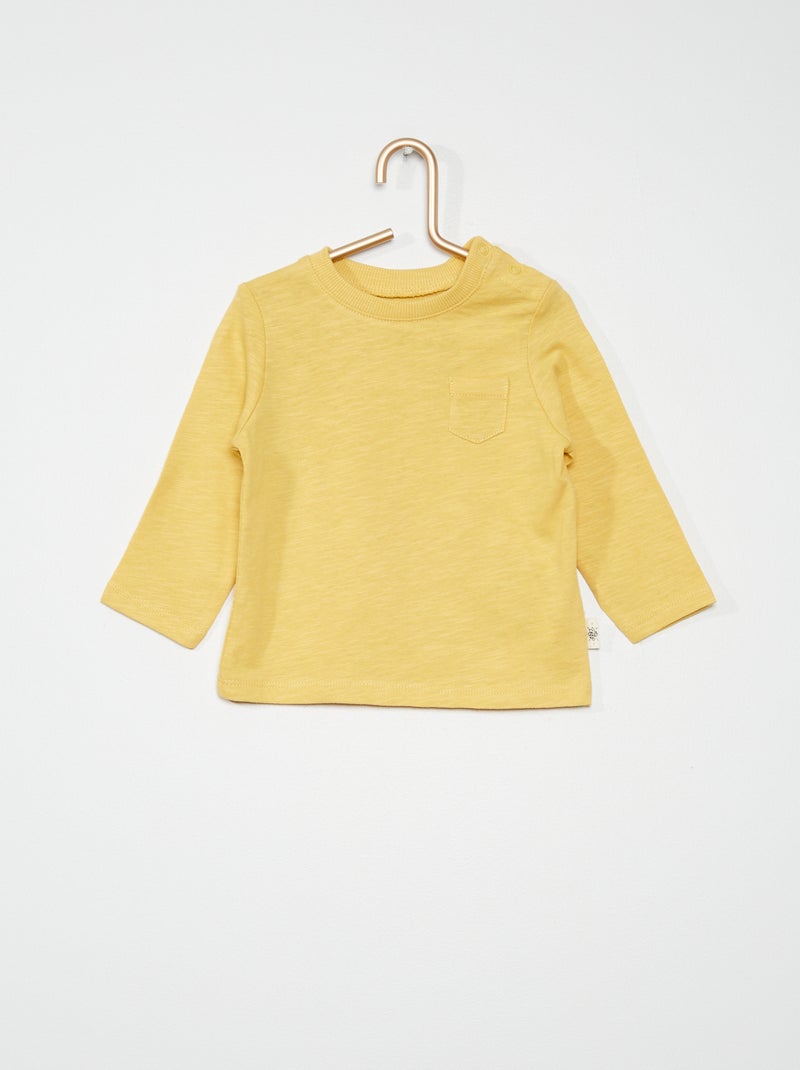 T-shirt de manga comprida Amarelo - Kiabi