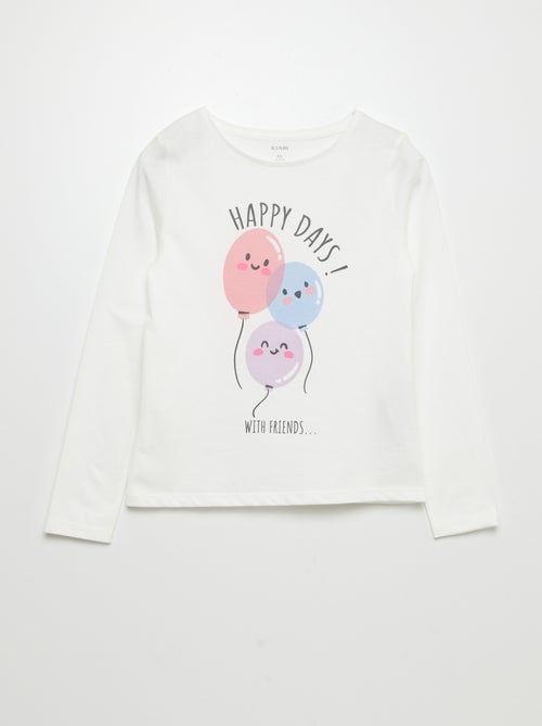 T-shirt de manga comprida 'aniversário' - Kiabi