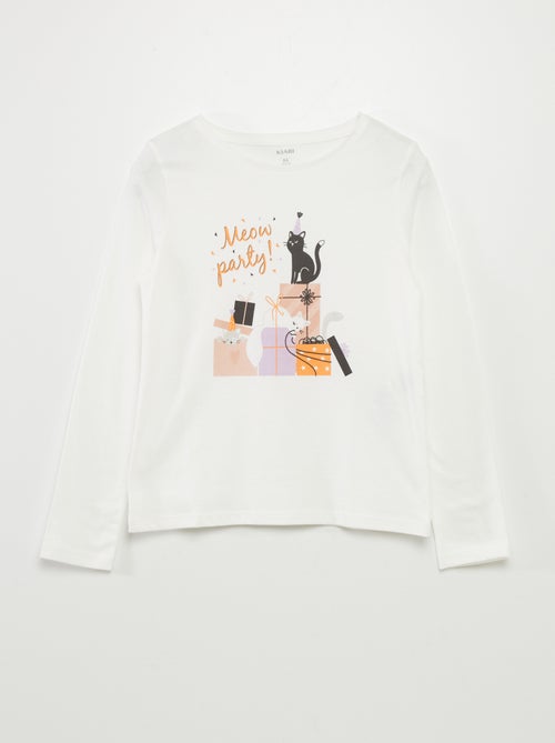 T-shirt de manga comprida 'aniversário' - Kiabi