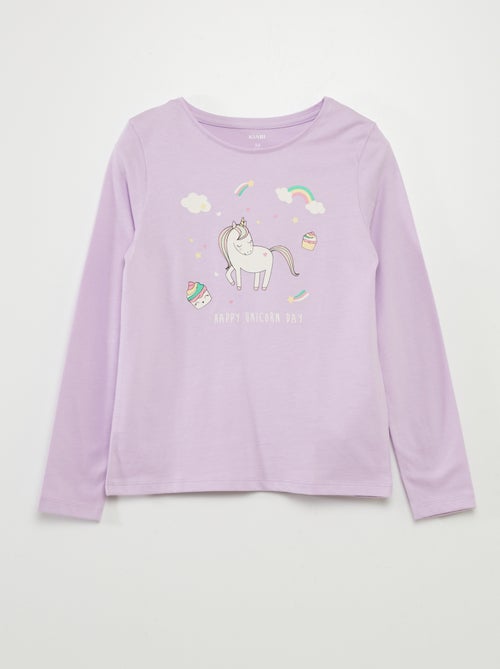 T-shirt de manga comprida 'aniversário' - Kiabi