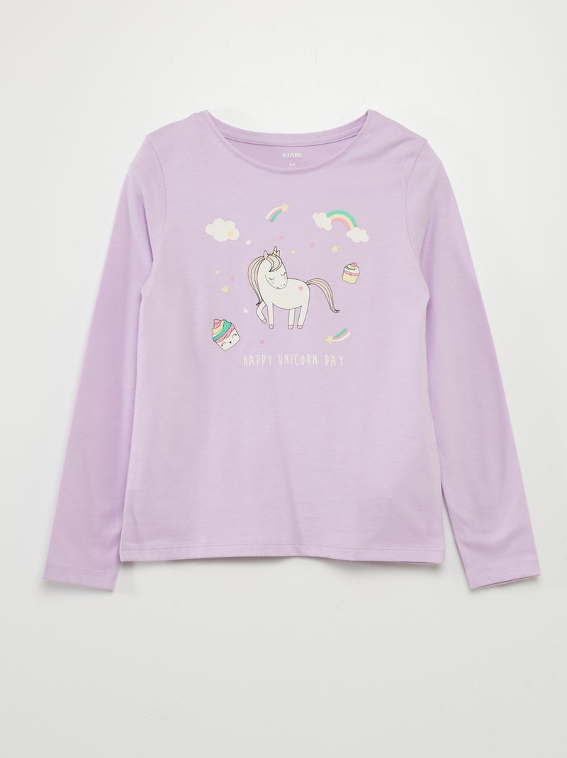 T-shirt de manga comprida 'aniversário' VIOLETA - Kiabi