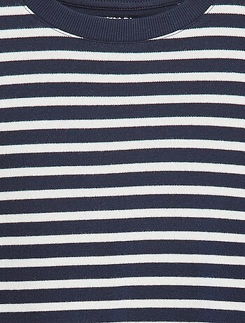 T-shirt de manga comprida às riscas
