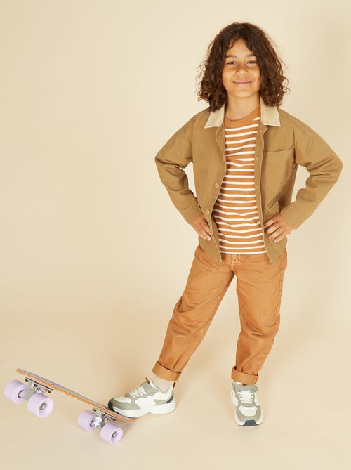 T-shirt de manga comprida às riscas - Kiabi