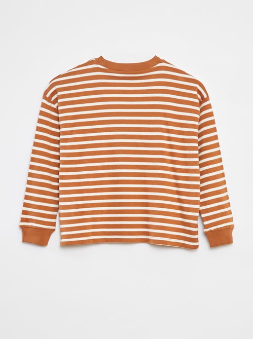T-shirt de manga comprida às riscas - Kiabi