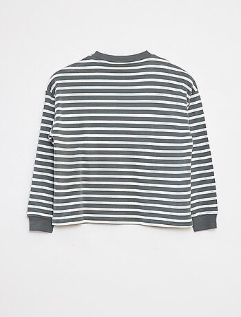 T-shirt de manga comprida às riscas