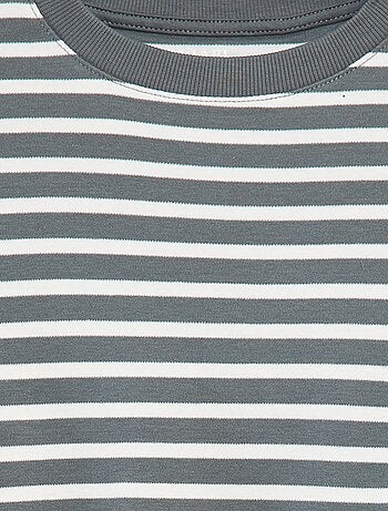 T-shirt de manga comprida às riscas