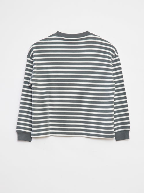 T-shirt de manga comprida às riscas - Kiabi