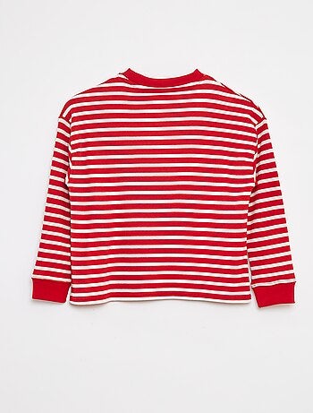 T-shirt de manga comprida às riscas