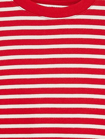 T-shirt de manga comprida às riscas