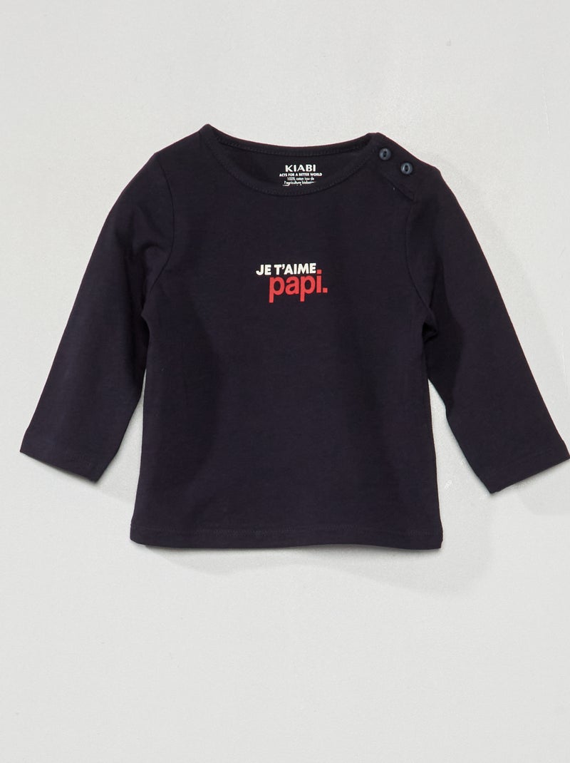 T-shirt de manga comprida AZUL - Kiabi