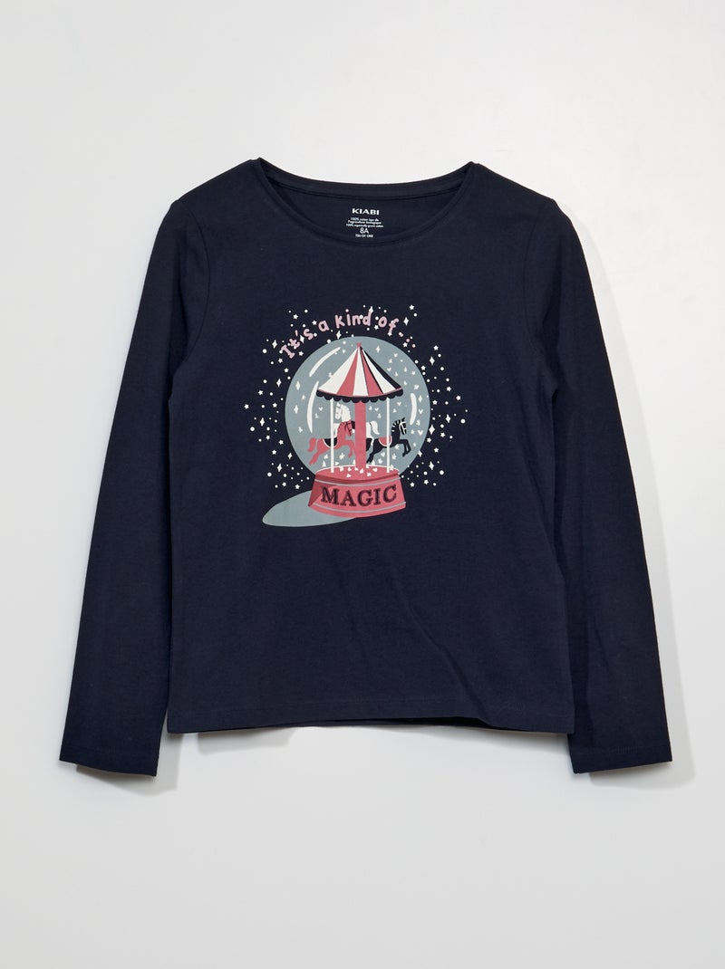 T-shirt de manga comprida AZUL - Kiabi