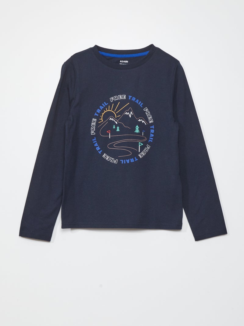 T-shirt de manga comprida AZUL - Kiabi