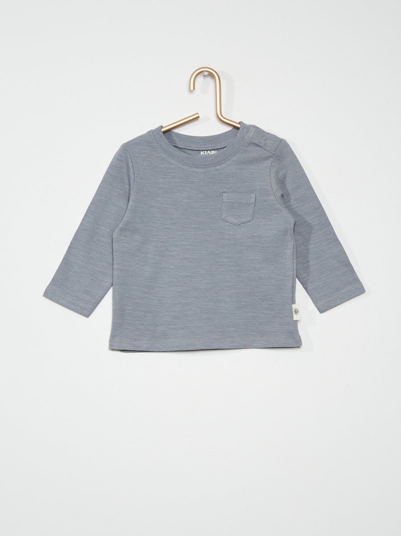 T-shirt de manga comprida AZUL - Kiabi