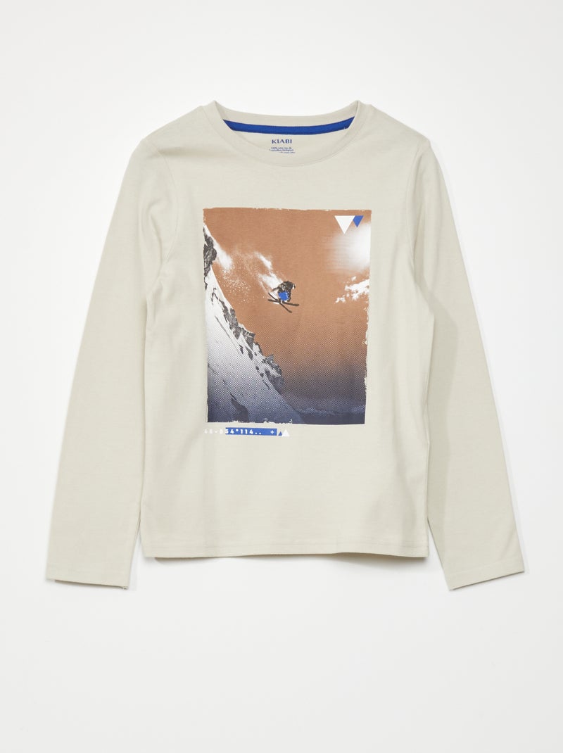T-shirt de manga comprida BEGE - Kiabi