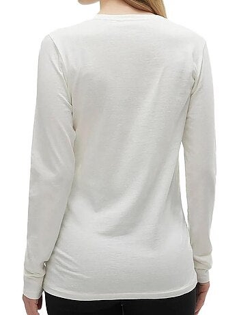 T-shirt de Manga Comprida Bege para Mulher Mamalicious Hoho
