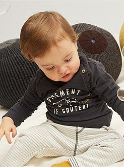 T-shirt de manga comprida 'bolacha' - Kiabi