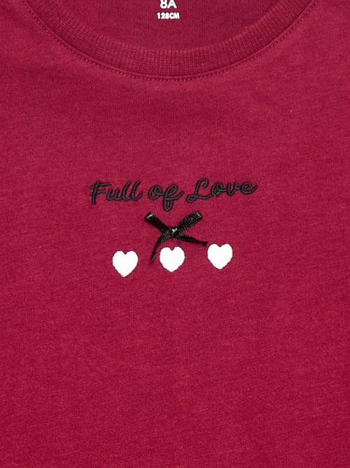 T-shirt de manga comprida bordada - Kiabi