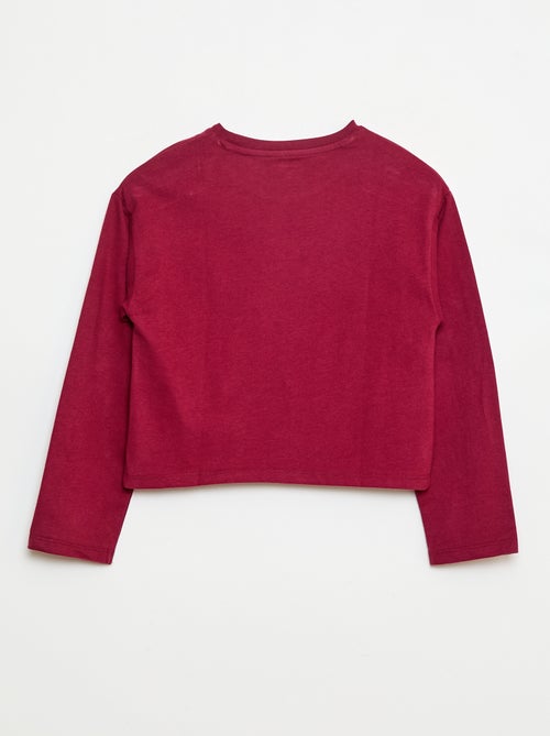 T-shirt de manga comprida bordada - Kiabi