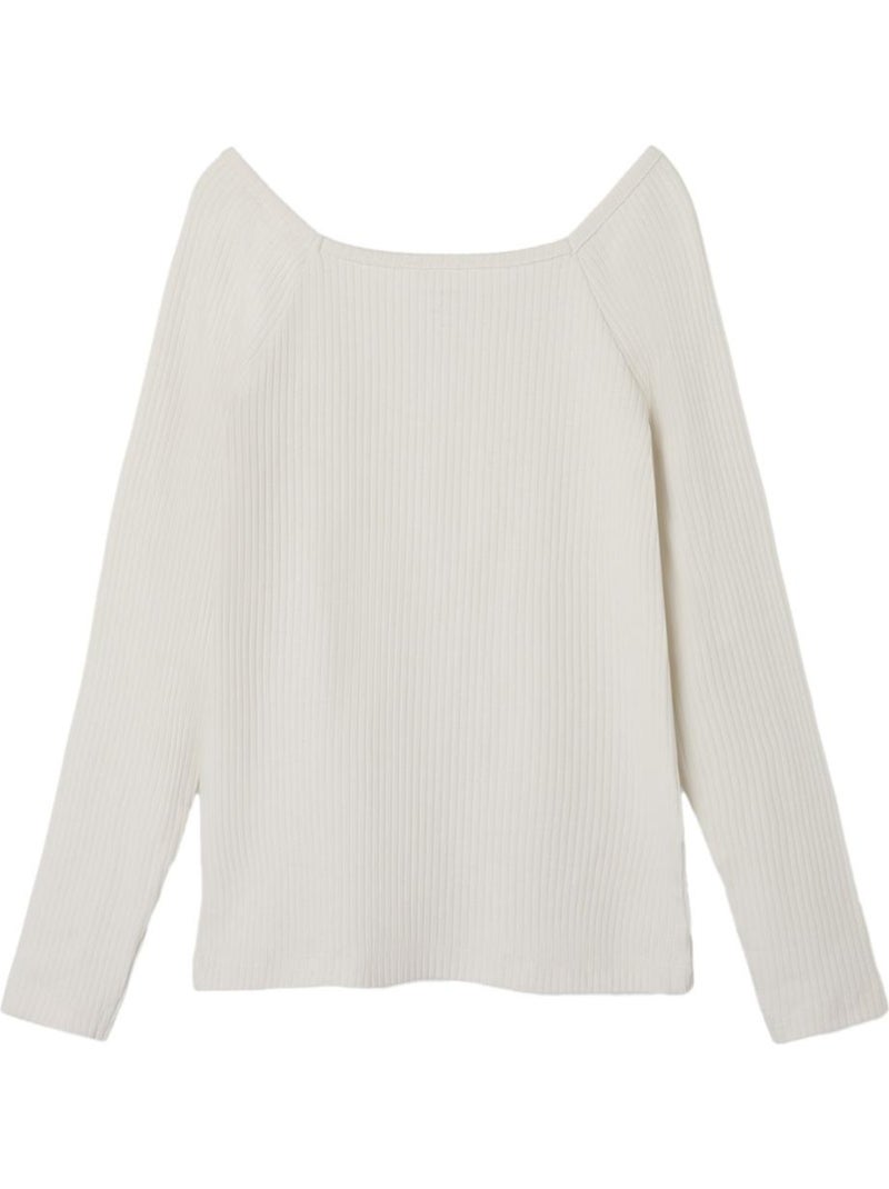 T-shirt de Manga Comprida Branca para Menina Name it Fotilia Branco - Kiabi
