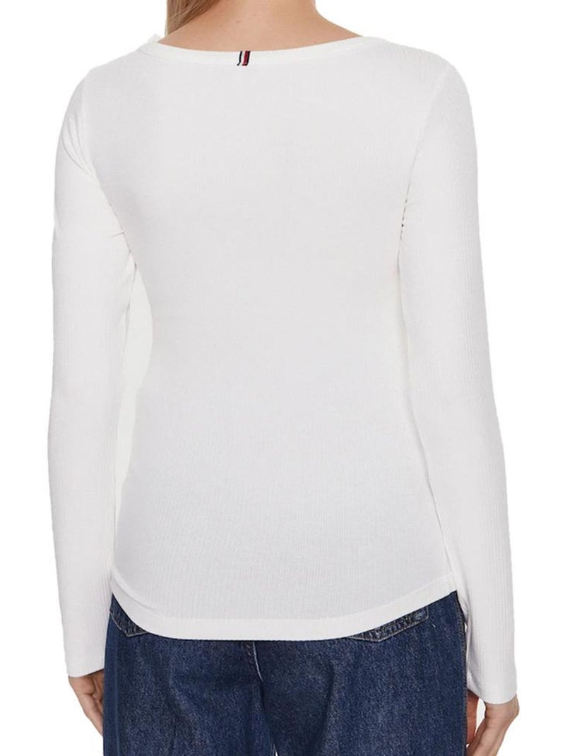 T-shirt de Manga Comprida Branca para Mulher Tommy Hilfiger Desert Branco - Kiabi