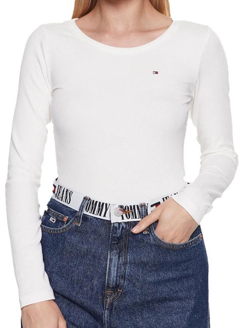T-shirt de manga comprida branca para mulher tommy hilfiger desert - Kiabi T-shirt de manga comprida branca para mulher tommy hilfiger desert - Kiabi