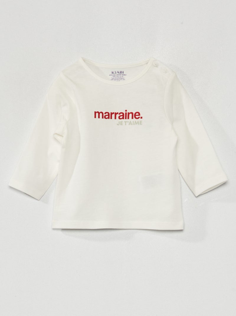 T-shirt de manga comprida BRANCO - Kiabi