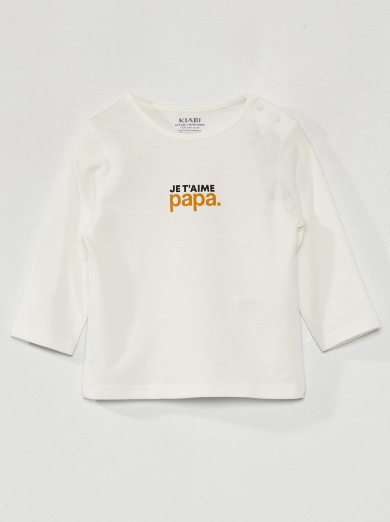 T-shirt de manga comprida BRANCO - Kiabi