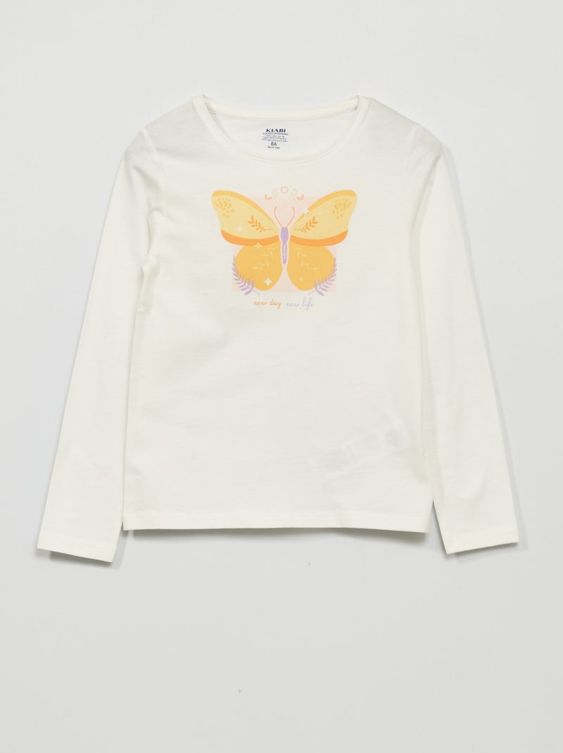 T-shirt de manga comprida BRANCO - Kiabi