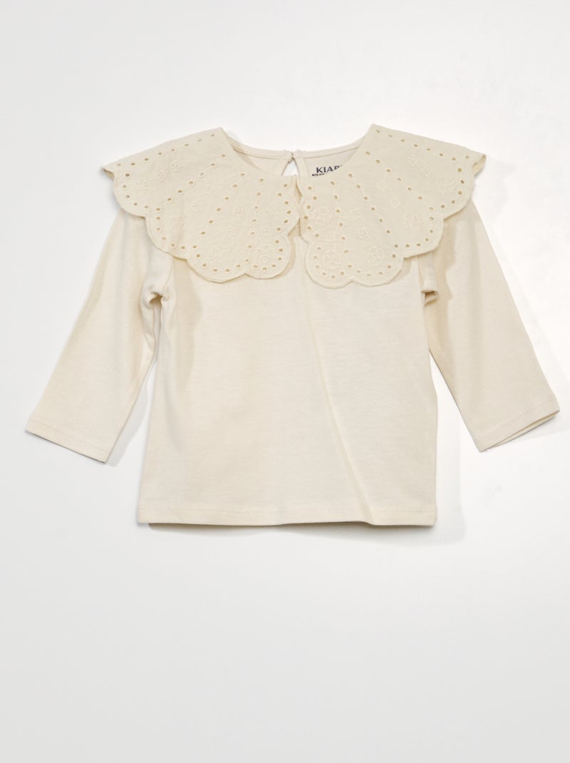 T-shirt de manga comprida BRANCO - Kiabi