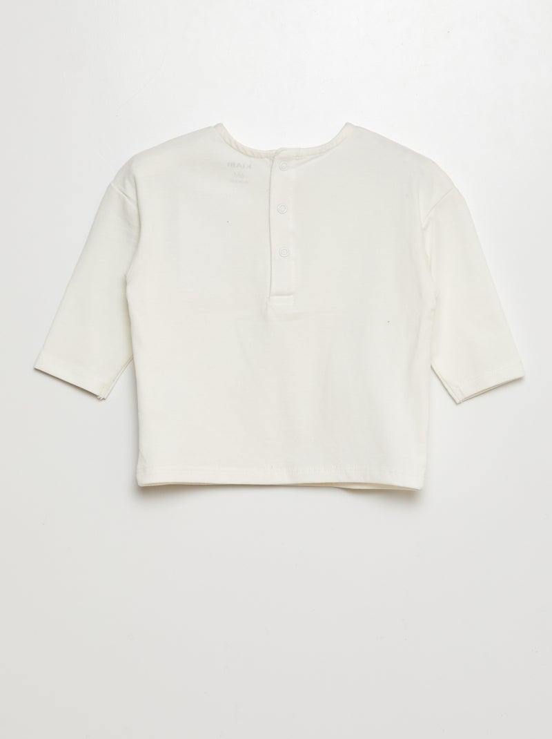 T-shirt de manga comprida BRANCO - Kiabi