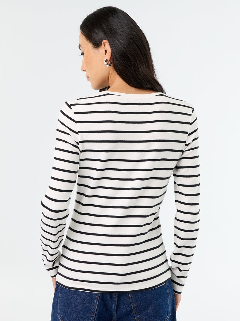 T-shirt de manga comprida Branco - Kiabi