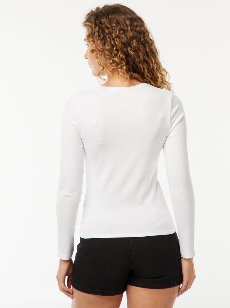 T-shirt de manga comprida Branco - Kiabi