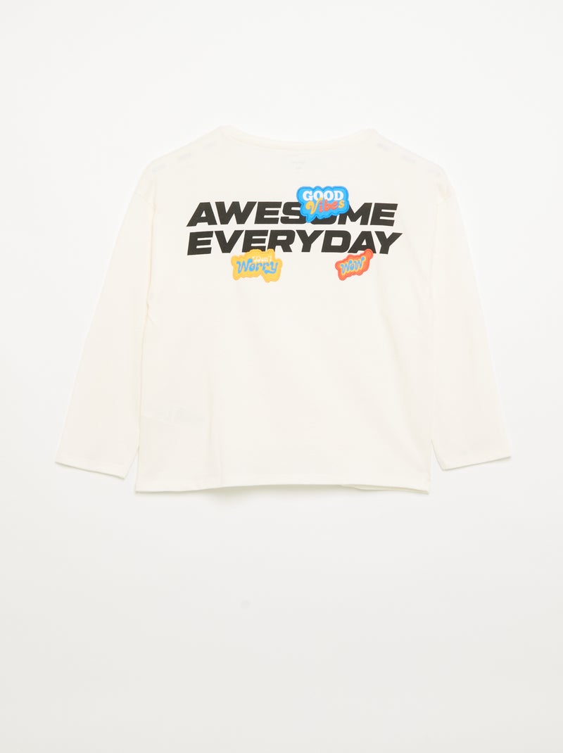 T-shirt de manga comprida Branco - Kiabi