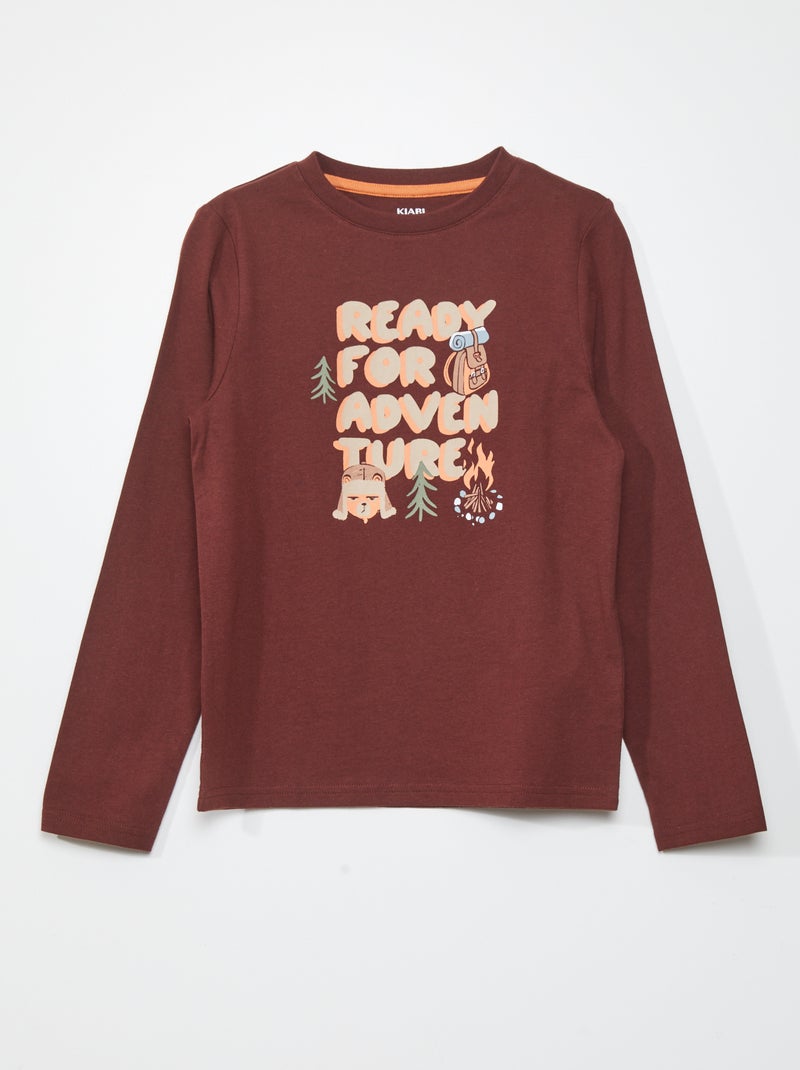 T-shirt de manga comprida CASTANHO - Kiabi