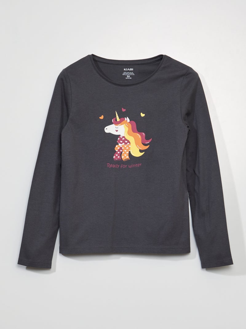 T-shirt de manga comprida CINZA - Kiabi