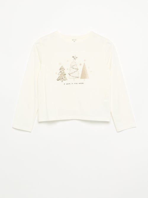T-shirt de manga comprida com animação - Kiabi